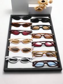 12 Pairs Women's Fashion Frame Glasses Set, Perfect Blend Of Modern Style And Vintage Charm, Suitable For Vacation, Party, Daily Wear, Fits All Face Shapes - Multicolor - View 4
