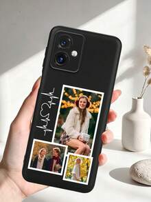 1件個性化情侶信封黑色TPU軟手機殼，適用於Moto G85，可客製化全包防摔磨砂軟殼，可印製高清照片，兼容 18 Pro Max XR、11、12、13、14、15、16 Pro Max、17 Pro Max/17e/S26ultra/S26、S22、S23、S24、S25 Ultra、A13、A14、A15、A16、A53、A54、A55、A56、A05、A04，季節限定，2025手機殼 - 黑色 - 查看 5