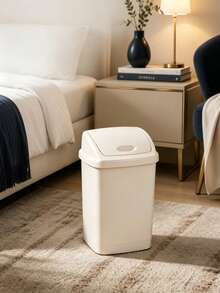Household Swing-Top Trash Can, Lidded Odor-Proof Plastic Waste Bin, Multi-Size Storage Bucket For Living Room, Bedroom, Bathroom - Multicolor - View 7