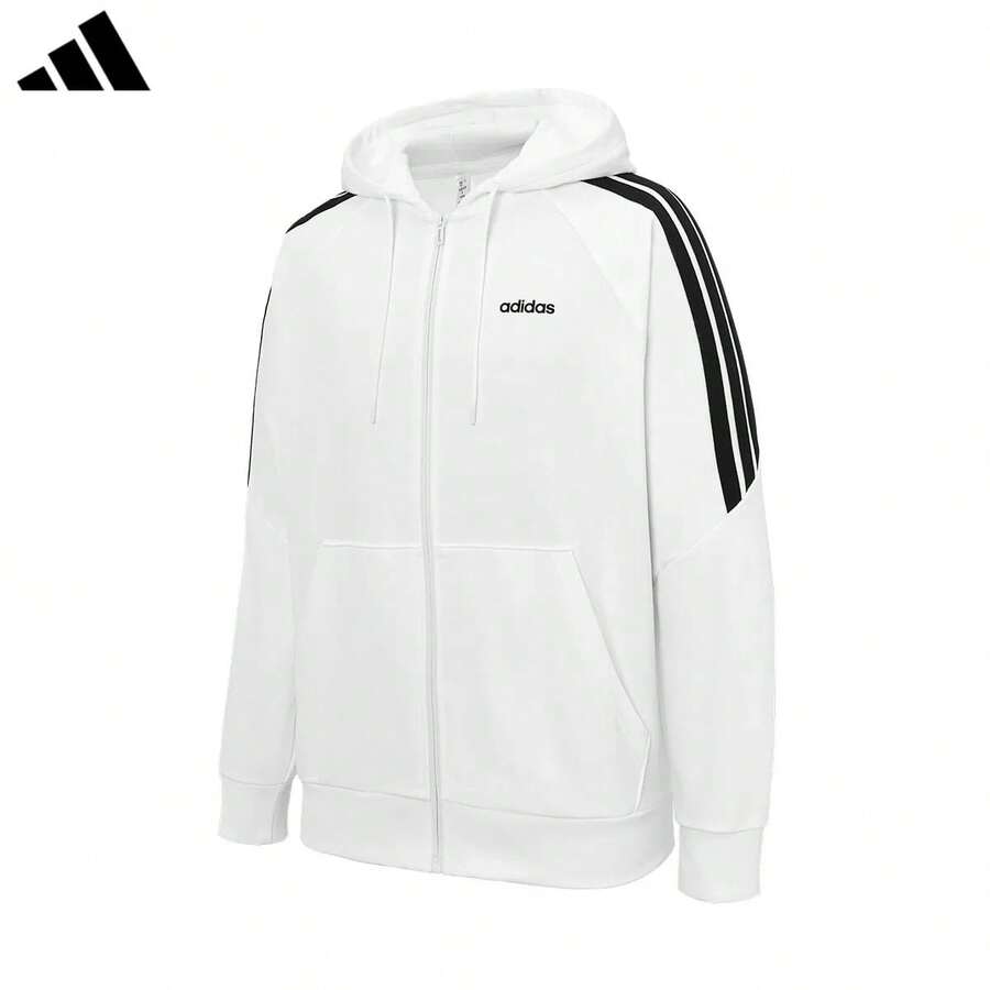 Jaket Hoodie Olahraga Unisex Adidas Terbaru, Sweatshirt Kasual JN8452 - Light Grey - View 1