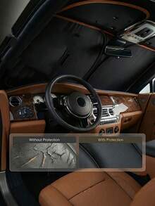 1pc Car Front Windshield Sun Shade, Car Sun Shade, Foldable Car Windshield Sun Umbrella, Convenient Storage Design, Foldable Car Sun Curtain, Summer Car Interior Cooling Device, No Drilling Car Sun Shade Cover, Full Edge Seamless Fit, Car Privacy Curtain, Compact Storage In Car Door Storage Bag, Universal Fit For Sedan, SUV And Truck, Car Interior Protection Accessory, Suitable For Most Vehicles, Easy To Store, Car Accessory - Multicolor - View 3