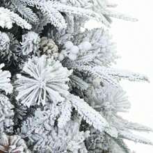 Full-Foliage PE/PVC Mixed-Tip Christmas Tree; Large, Snowy-Style Tree For Home Use; Indoor Festive Tree With A Wintry, Flocked Finish; Suitable For Holiday Decor In Living Rooms And Storefronts. - White - View 5