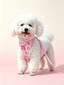 Cute Pet Harness And Leash Set, Suitable For Small Dogs, Adjustable Cat Vest Leash, All-Season, Perfect For Outdoor Dog Walking - Pink - View 3