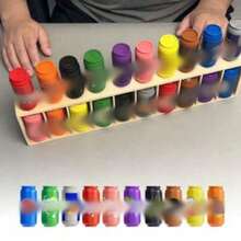Memory Bottle, Beverage Matching Game, Desktop Multi-Player Interactive Color Matching Guessing Game, Decorative Ornament, Storage Rack, Shelf, Halloween Decoration, Back To School Gift, Home Decor - Multicolor - View 3