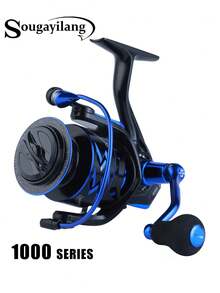 SOUGAYILANG 1pc 1000-4000 Series Metal Spinning Reel | Alloy Gears & Streamlined Main Shaft - Smooth Rotation & Casting, Durable, Easy To Use, Suitable For Freshwater/Saltwater Fishing (Bass, Pike, Catfish) - Blue - View 15