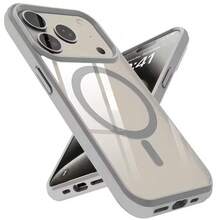 Hadaasi 1件灰色 2合1 磁吸手機殼，相容 Apple 18pro/18promax/17e/17 Pro Max 16 15 14 13 12 11 Plus ProMax，平滑霧面軟邊透明硬 PC 背殼，1.2MM 螢幕邊框加高與 2.5MM 鏡頭保護，防指紋防污防震無線充電薄型保護殼，相容 Galaxy S26Ultra/S26Plus/S26Fe/A57A18/A56/A37 - 灰色 - 查看 3