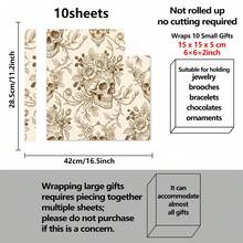 5/10 Sheets Vintage Skull Rose Wrapping Paper Gothic Style Gift Wrap, Suitable For Halloween Party, Birthday Gift Packaging, Baby Shower, Holiday Gift Box Decoration - Multicolor - View 9