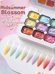 UR SUGAR 9 Colors/1 Set 4-In-1 Painting Gel Nail Polish, Suitable For Gradient Nail Art, Printed Patterns, Soak-Off Removal, UV/LED Gel, Autumn Style - Multicolor - View 15