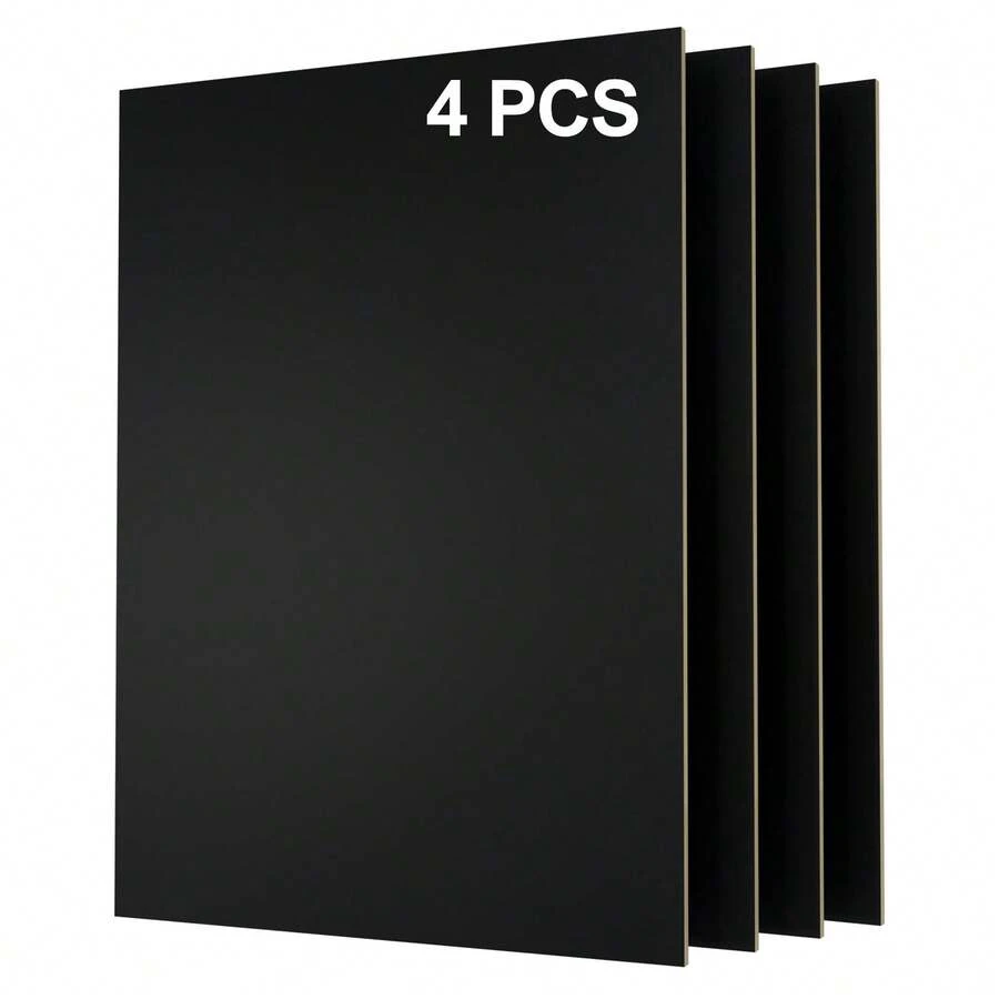 Plywood Sheets A4 4-Pack 3mm Black Pre-Painted Crafting Laser Engraving - View 1