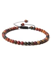 4mm Fine Bead Bracelet, Adjustable Natural Stone Semi-Precious Gemstone Yoga Beads Handmade Bracelet Jewelry - Bracelet - View 45