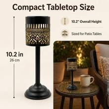 1/2pcs Solar Mandala Hollow Projection Table Lamp, Warm White & Color Changing Light, Garden Patio Holiday Party Home Decor Light - Mandala Table Lamp - View 9