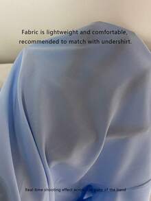 Solid Color V-Neck Short Sleeve Top And Split Flare Pant Lab Coat Nurse Scrub Uniform Set, Scrub Uniform For Pet Hospital Clinic Private Nursing Fall - Baby Blue - View 11