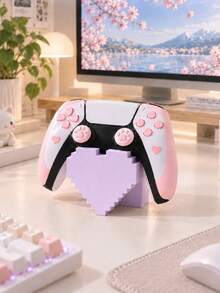Lezhan – Pixel Heart-Style Game Controller Stand For PS-4/PS-5 – Cute Pixel-Art Heart Display Stand, Gaming Desk Accessory, Stable Non-Slip Base, Desktop Decor; Stand Only; The Perfect Gift For Gamer Boyfriends Or Girlfriends. - View 6
