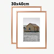 Mosearon 3pcs/2pcs/1pc Aluminum Alloy Minimalist Photo Frame 30x40cm, A3 A4 Classic Metal Photo Frame, A4 Certificate Frame, High-Quality Metal Brushed Texture, High-Resolution Organic Glass, Vertical And Horizontal Display - 0815 Flat Aluminum Alloy - View 31