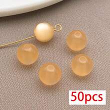 50pcs Multicolor 8mm Cat Eye Resin Round Beads Smooth Polished Loose Beads With Hole For DIY Handmade Beading Jewelry Making Craft Supplies - Multicolor - View 11