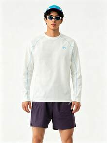 veidoorn Men's Sports Casual Long Sleeve Top, Soft And Comfortable T-Shirt, Suitable For Outdoor Training - White - View 5