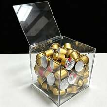 1pc Acrylic Storage Box With Lid, Transparent Dust-Proof Reusable Storage Container, Suitable For Office, Kitchen, Coffee Shop - Multicolor - View 6