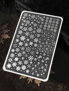 Snowflake Element Nail Art Print Steel Plate Large & Small Snowflake Reindeer Christmas Pattern DIY Transfer Tool - Multicolor - View 10