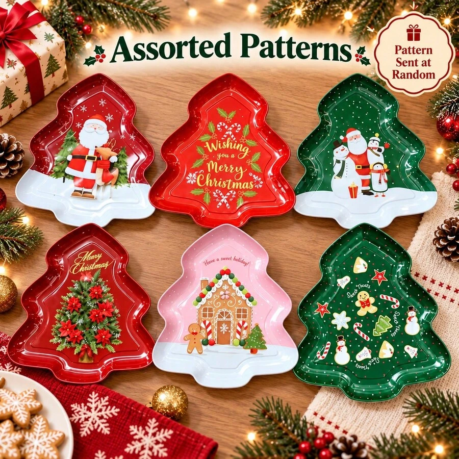 New Christmas Ceramic Tableware For Export: Premium Festive Western Dining Plates, Holiday Table Decorations, Steak Plates With Lace Detailing. - View 1