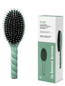 Elegant Detangling Hair Brush With Rounded Massage Tips, Soft Flexible Bristles And Twisted Comfort Handle For Smooth Daily Hair Care, Styling And Scalp Massage - Multicolor - View 9