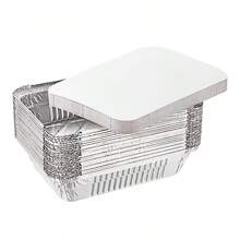 20/50Pcs Disposable Aluminum Foil Baking Pans Set With Lids, Perfect For Cooking, Baking, Catering, Food Preparation, Takeout And Freezing - View 2