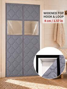 Magnetic Thermal Insulated Door Curtain With Visible Observation Window, Multi-Layer Insulation, Strong Magnetic Auto-Closing, No Drilling Required, Reduces Heat Loss, Suitable For Home, Basement, Commercial Store - Grey [with Viewing Window] - View 7