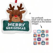1pc Christmas Hanging Hand Towel, Coral Fleece Hand Towel, Cute Soft Handkerchief, Thickened Absorbent Hand Towel - Multicolor - View 9