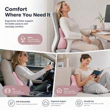 Ergonomic Back Cushion, Relieves Sciatica And Back Pain, Office Chair Hip And Back Support Pillow, Multi-Functional Back Pillow, Suitable For Bed, Sofa, Reading, Travel, Bedroom, Perfect Choice For Home Decor, Birthday, Family And Friends Gifts - Ergonomic Back Support Cushion - View 11