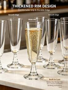 22/11/6/1pc 5.5oz Plastic Champagne Flutes, Reusable, Modern & Elegant, Suitable For Weddings, Parties, Birthdays, New Year - Random Styles - View 8