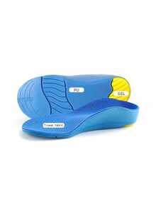 1 Pair Multi-Size Arch Support Full-Length Insoles, Shock-Absorbing, Sweat-Wicking, Anti-Torsion, Soft & Bouncy Foot Protection Pads For Outdoor - Blue - View 3