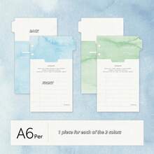Watercolor Texture Index Dividers With Built-In Pockets, Loose-Leaf Binder Dividers For Journal Archiving And Receipt Organization Stationery Inserts - A - View 12