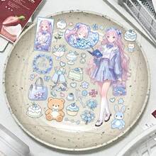 1pc JK Girl Sticker Decoration For Phone Case, Refrigerator, Planner, Diary, Scrapbook, Luggage, Window, Guitar, Helmet, Skateboard, Laptop - Multicolor - View 6