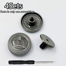 4/8Sets Men's Detachable Adjustable Metal Buttons, Beach Shoes Sandals Slippers Fixing Buckles, Rivet Buckles For Fixing Heel Straps - Multiple Styles - View 16