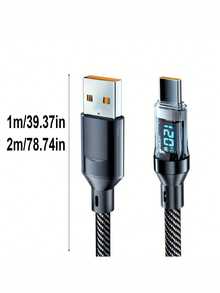 120W 超级快速充电 USB A 转 Type-C 数据线，带 LED 数字显示屏，双 Type-C 数据线，6A 大电流，兼容小米 POCO，母亲节、生日、返校礼物 - 彩色 - 查看 5