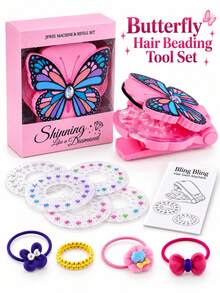 DIY Hair Accessories Gemstone & Rhinestone Set - Sparkling Hair Styling Tool. Perfect Christmas Gift For Women; Heat-Free Styling Method To Add Shine To Hair. Easy To Use, Suitable For Hair, Ideal For Parties Or Holiday Gifts. - Butterfly Set - View 6