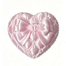 1pc Princess Style Heart-Shaped Satin Large Capacity Jewelry Storage Box, 3D Bow Pearl Quilted Diamond Pattern Jewelry Box, Lolita Girl Heart Portable Ring Earring Dust-Proof Box, Cosmetic Storage, Makeup Brush Box, Large Capacity Makeup Box, Accessory Storage Box, Exquisite Desktop Decor, Creative Birthday Valentine's Day Gift For Girlfriend Best Friend Holiday - Multicolor - View 12