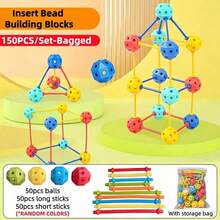 15/90/300pcs Geometric Multicolor Interlocking Plastic Beads Creative 3D Puzzle Building Blocks, Children's Educational Puzzle Toy, Classroom Essential STEMY Construction Interlocking Blocks Toy Set, Suitable For Children 3 Years And Above, Preschool Learning And Imagination Development - Multicolor - View 14