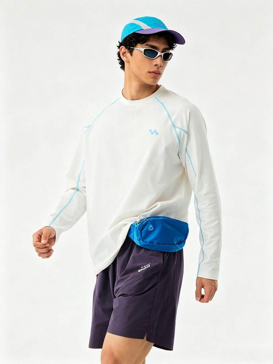 veidoorn Men's Sports Casual Long Sleeve Top, Soft And Comfortable T-Shirt, Suitable For Outdoor Training