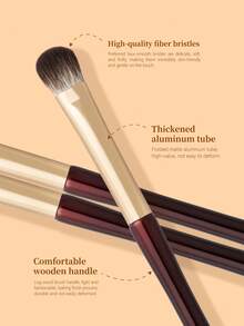 1/2 Pieces New Detail Eye Shadow Brush, Eye Makeup Brush. Large Eye Shadow Blending Brush With High-Resilience Bristles To Create A Natural Eye Makeup Look. Portable For Eye Blending, Base Application, And Detail Highlighting. - Chocolate Brown - View 5