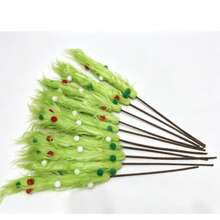 DOWMOO 10pcs Long Furry Christmas Decorative Picks, Green Fur Bendable Holiday Decor - Multicolor - View 6