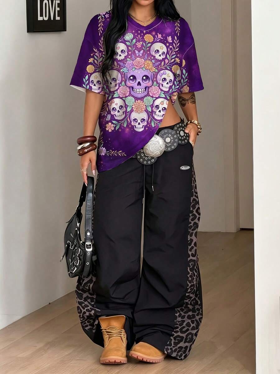 Plus Size Sleep Tops - Multicolor - View 1