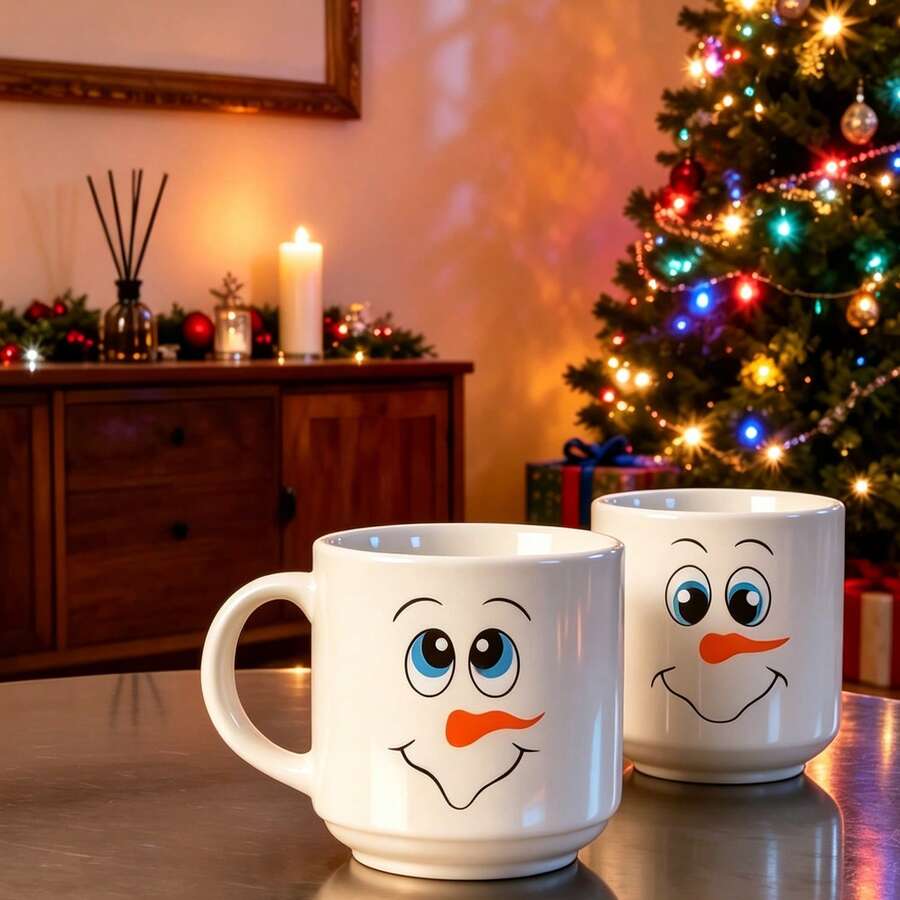 6 Mini Snowman Face Stickers Per Sheet, Christmas Balloon Decoration Set, DIY Craft Accessories, Holiday Party Decor, Gift Wrapping, Card Making, Self-Adhesive Peel And Stick, Cute Snowman Design, Create Warm Christmas Atmosphere - Multicolor - View 1