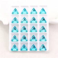 多種形狀 20入/包 三角形 12mm 平底雙孔精緻玻璃水鑽,適用於縫製婚紗、手提包與鞋子、珠寶製作、手工配件 - 三角形 12mm 20pcs - 查看 25