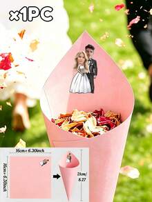 Custom Photo Confetti Cones, Personalized Bride & Groom Petal Cones, Custom Romantic Wedding Keepsakes, Anniversary Favors, Unique Wedding Guest Gifts - Multicolor - View 30