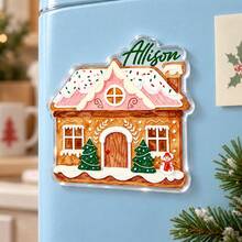 1pc Custom Personalized Name Christmas Acrylic Magnet, Santa, Gingerbread Refrigerator Magnet, Perfect Stocking Stuffers Gifts,Secret Santa Gift,Kitchen Decor,Christmas Gift - Multicolor - View 12