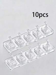 10/5pcs Acrylic Transparent Nail Display Stands, Nail Art Display Racks, Fake Nail Practice Display Stands, Fixed Adhesive Strips, Nail Art Accessories, Nail Art DIY Styling Design Tools - Multicolor - View 11