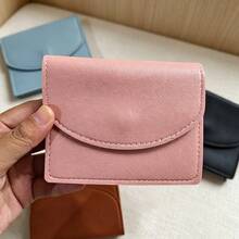Candy Color Flip Coin Purse, Student Wallet, Short Solid Color Card Holder, Premium Compact Minimalist Coin Purse - Multicolor - View 8