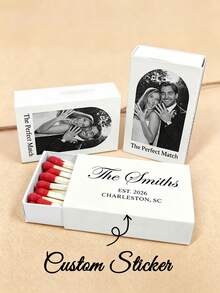 Custom Wedding Photo Matchbooks Personalized Matchbox Wedding Favors The Perfect Match Engagement Bridal Shower Gift - Multicolor - View 4