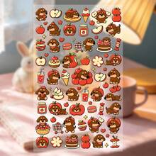 1pc Apple Puppy Sticker Decor For Phone Case, Refrigerator, Planner, Diary, Scrapbook, Planner, Luggage, Window, Guitar, Helmet, Skateboard, Laptop - Multicolor - View 3