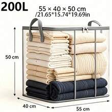 Kotak Penyimpanan Lipat dengan Pegangan, Kotak Penyimpanan dengan Resleting, Cocok untuk Perlengkapan Tidur, Pakaian, Selimut, Ideal untuk Kamar Tidur di Rumah, Kamar Asrama, Juga Sebagai Keranjang Cucian, Dekorasi Kamar Tidur, Kotak Penyimpanan untuk Kembali ke Sekolah - MultiWarna - View 14
